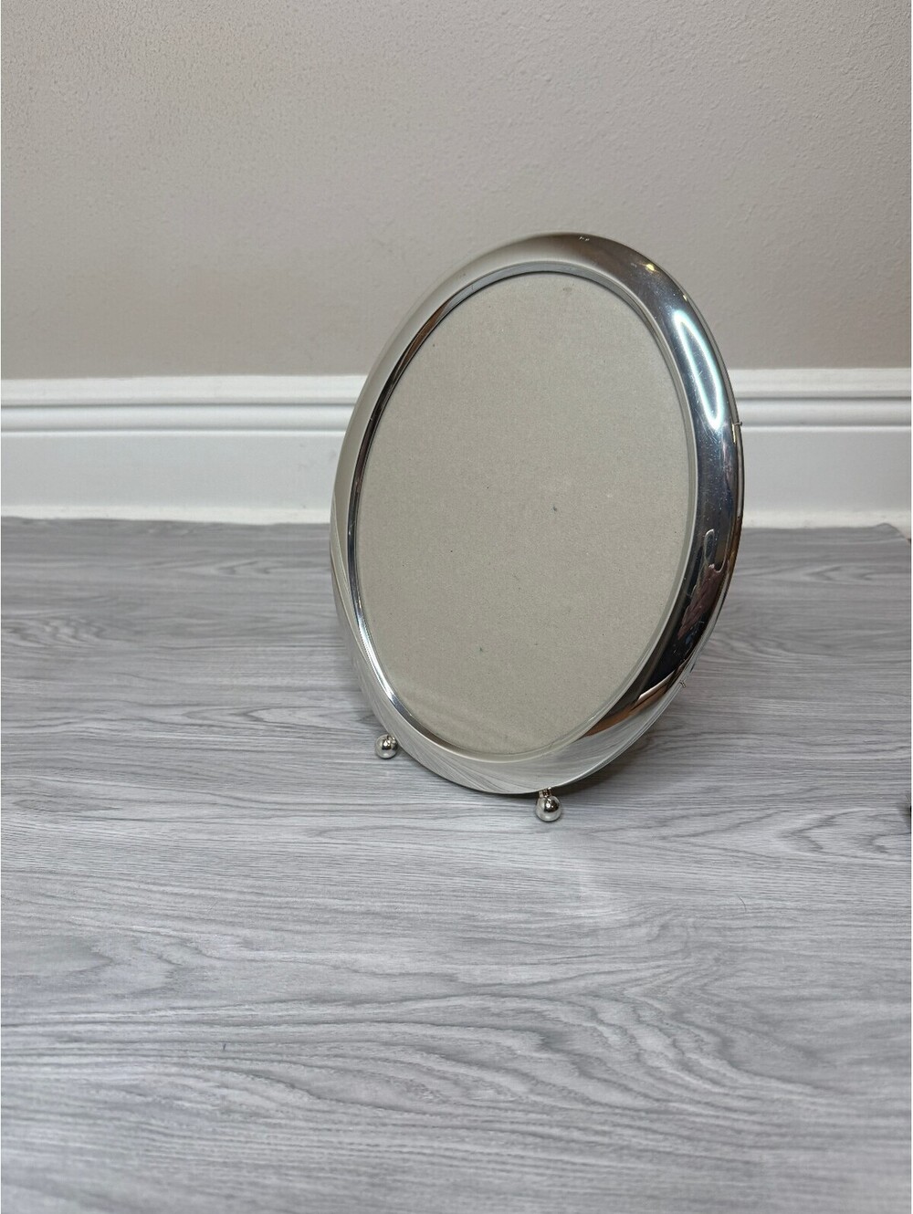 Silver Oval Picture Frame 8x10 Freestanding or Wall Mount